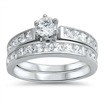 14k White Gold Over 0.40 Ct Round Cut Diamond Wedding Engagement Bridal Ring Set - $116.99