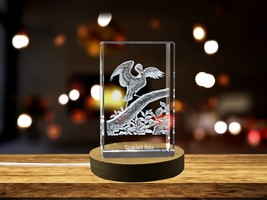 LED Base included | Scarlet Ibis 3D Engraved Crystal 3D Engraved Crystal - £31.45 GBP+