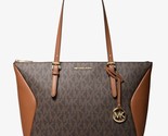 New Michael Kors Coraline Large Logo and Leather Tote Brown - $123.41