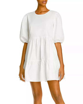 Aqua Womens Solid Jewel Neckline Dress White XS - $48.11