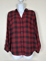 The Limited Womens Size M Blk/Red Plaid Pocket Button Up Shirt Long Sleeve - £8.12 GBP