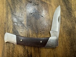 Vintage BUCK USA 503 1993 Wood Handle Pocket Knife 1 Blade (40) - $29.69