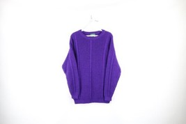 Vintage 90s Streetwear Womens Large Blank Wool Blend Chunky Knit Sweater... - $49.45