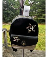 Betsey Johnson Metallic BM19515 Backpack Stars Gems Velvet Gold Black Sc... - $122.35 CAD