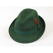 Men's Broner Wool Hat Classic Soft Fedora SCORSESE 73-787 Pine Green image 2