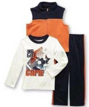 Boys Pants Shirt Vest 3 Pc Sports Athletic Orange Blue Ive Got Game-sz 3T - £13.56 GBP