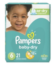 Pampers Baby Dry Diapers #6 35+lb ( 21 Diapers ) - $22.76