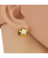 Gold Tone Huggie Hoop Earrings With Gold Sparkling Crystals - $27.32 CAD