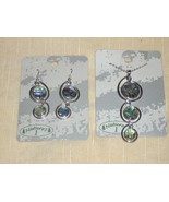 &quot;&quot; MOTHER OF PEARLRINGS PENDANT WITH MATCHING EARRINGS&quot;&quot; - NEW ON CARD =... - £10.15 GBP