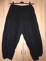 UNO DANMARK Lagenlook Oversized Heavy Black Linen Cotton Baloon Pants Tr... - £79.13 GBP