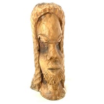 Wooden Carving Bust of Bearded man of African Descent 8.5&quot; tall - $123.74