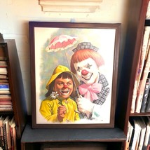 Vintage Wooden Framed Print &quot;Clown De Arthur&quot; By Arthur Sarnoff Retro Cl... - £25.35 GBP