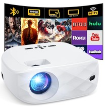 4K Projector With Wifi And Bluetooth, One-Step Mirroring Portable Projec... - $161.49
