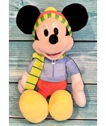Disney Mickey Mouse 10&quot; Plush Winter Blue Christmas Holiday Stuffed Anim... - £11.12 GBP