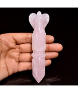 Rose Quartz angel stick Shape Carved Loose Gemstone  488.5 Ct. 116X24 mm... - $81.67