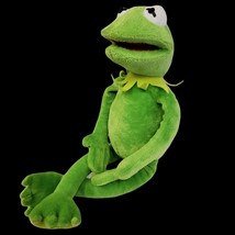 Ty Beanie Buddies Kermit the Frog Disney Muppet Plush 16&quot; EUC FREE SHIPPING - £23.83 GBP