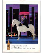 1950s White Horse Scotch Whiskey PRINT AD &quot;Goling Out Of Town?&quot; BX1 - $9.31 CAD