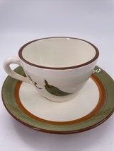 STANGL  Orchard Song Flat Cup &amp; Saucer Set Height 2 1/2 in Discontinued ... - £6.99 GBP