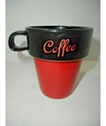 MULBERRY Home Collection Stackable Red Black Coffee Cup 140z Size Two Sided - £7.20 GBP