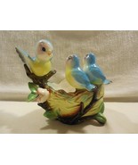 Vtg Norcrest Japan Ceramic Anthropomorphic 3 Blue Birds on Nest Planter ... - €39,63 EUR
