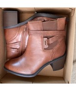 Clarks Scene Star Mid Calf Boot Dark Tan Leather Booties Size 10M NWT - $122.11 CAD