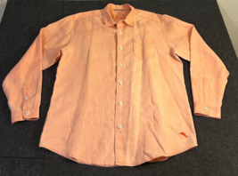 Tommy Bahama Relax Hawaiian Linen Button Down Shirt Orange Men&#39;s Size XL... - £19.39 GBP