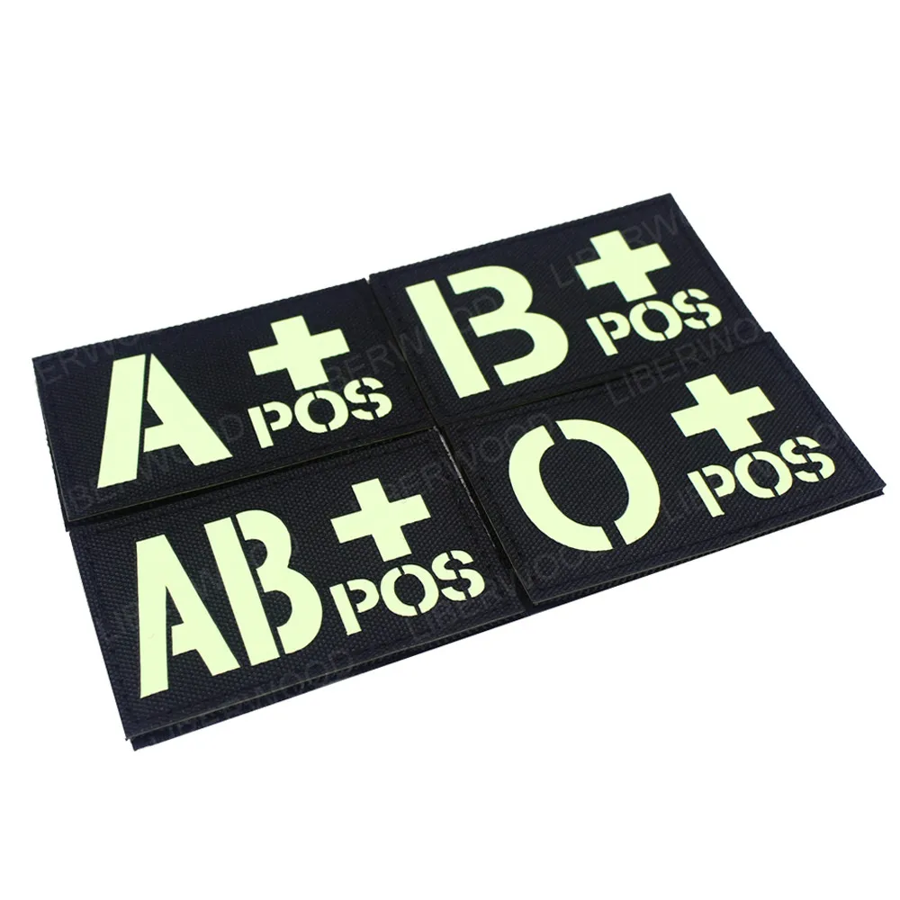 Sporting Glow In Dark SWAT A Military Blood Type Patch A+ B+ AB+ O+ POS Positive - £23.90 GBP