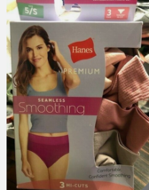 New Hanes 3-PACK Premium Sz 5 / S Body Toner Smoothing Tagless Hi-Cuts P... - $8.99