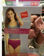 New Hanes 3-PACK Premium Sz 5 / S Body Toner Smoothing Tagless Hi-Cuts Panties - £7.17 GBP