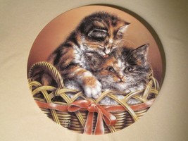 Cody &amp; Courtney Cat Collector Plate Alexei Isakov Calico Kittens In Basket - £23.97 GBP