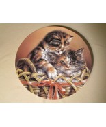 CODY &amp; COURTNEY Cat collector plate ALEXEI ISAKOV Calico kittens in Basket - $40.73 CAD
