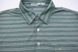 Criquet Pale Green Stripe Cotton Blend Polo Shirt With Pocket and Pie Logo - £35.65 GBP