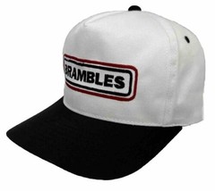 Vintage Brambles Hat Cap Snap Back White &amp; Black YoungAn One Size Company Logo - £15.81 GBP