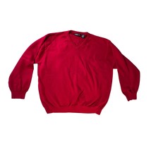 Northern Isles Sweater Mens XXL Red 100% Cotton V-Neck Minimal Preppy Cozy Soft - £12.89 GBP