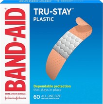 Band-Aid Brand Adhesive Bandages, Plastic, 60-Count All-One-Size (Pack o... - £39.95 GBP