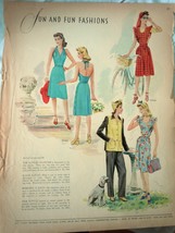 McCall Pattern Fashions 2 Sided WWII Advertising Print Ad Art  - $5.99