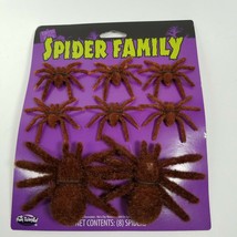 Halloween Decorations Brown Fuzzy Spider Family 8pc Lot of 2 (16 Spiders... - £7.97 GBP