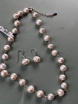 Demi Lot of Large Freshwater Pearl &amp; Sterling Silver Necklace &amp; Dangle E... - £26.30 GBP