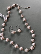 Demi Lot of Large Freshwater Pearl &amp; Sterling Silver Necklace &amp; Dangle Earrings - $33.44