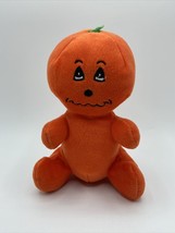 Pumpkin Head Plush Vintage Orange Ghost 8” Stuffed Animal Toy Halloween Decor - £9.57 GBP