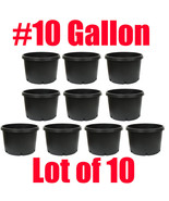 10pc #10 Trade Gallon Round Nursery Pots Plastic Dirt Grow Container Hyd... - $112.19