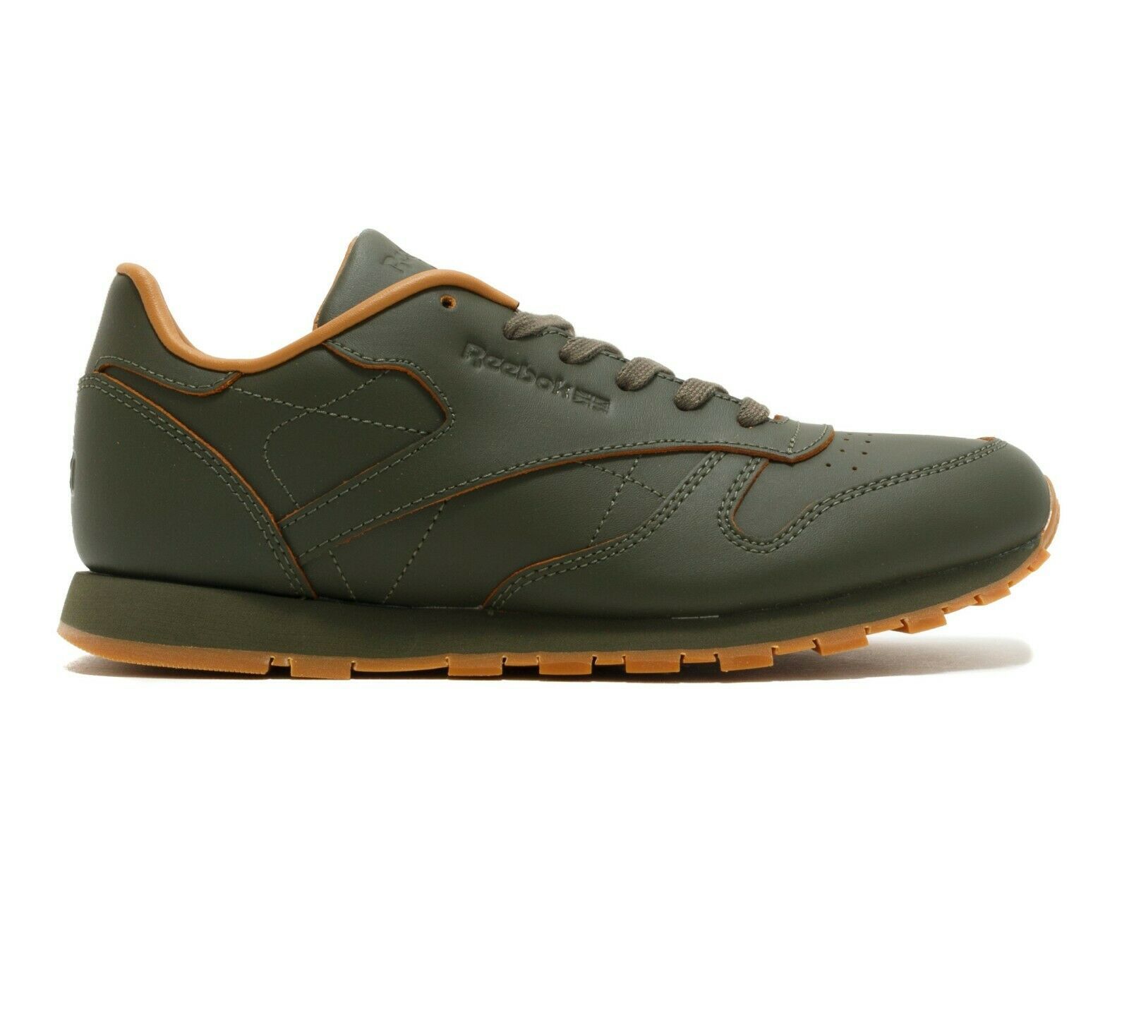 Reebok Classic Leather x Kendrick Lamar Olive Green Gum Kids Sneakers BS7499 - $44.95