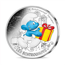 France 10 Euro Silver 2020 Jokey Smurf The Smurfs Colored Coin Cartoon 0... - $49.49