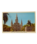 Postcard The St Louis Cathedral And Jackson Memorial Chrome Unposted - $6.62 CAD