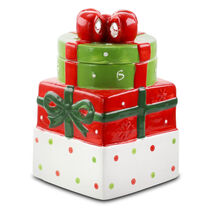 Gibson Home Christmas Estate 7.5 Inch Gift Box Holiday Cookie Jar - $55.20