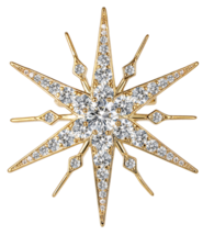 Starburst Celebrity Brooch Pin Stunning Vintage Look Gold plated Broach ... - $21.58