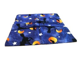 LOT 2 18&quot;x18&quot; Halloween Couch Throw Pillow Cover Witch Riding Broom Bats... - £5.33 GBP