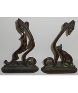1930s William F Boogar BRONZE BOOKENDS The Fox and Grapes - AESOPS &quot;SOUR... - $28,206.37 MXN