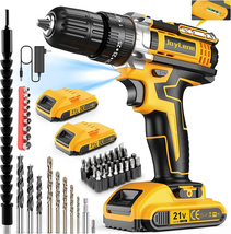 21V Cordless Drill Set, Power Drill 59Pcs with 3/8 Inch Keyless Chuck, - $167.22 CAD