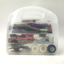 Longaberger Clear Hard Plastic Divided Ribbon Thread Craft Case - £9.46 GBP